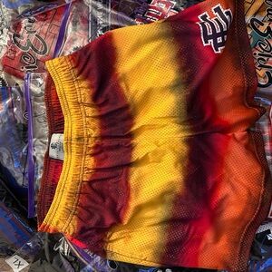 Eric Emanuel Kids Gradient Shorts - Red, Yellow, Black